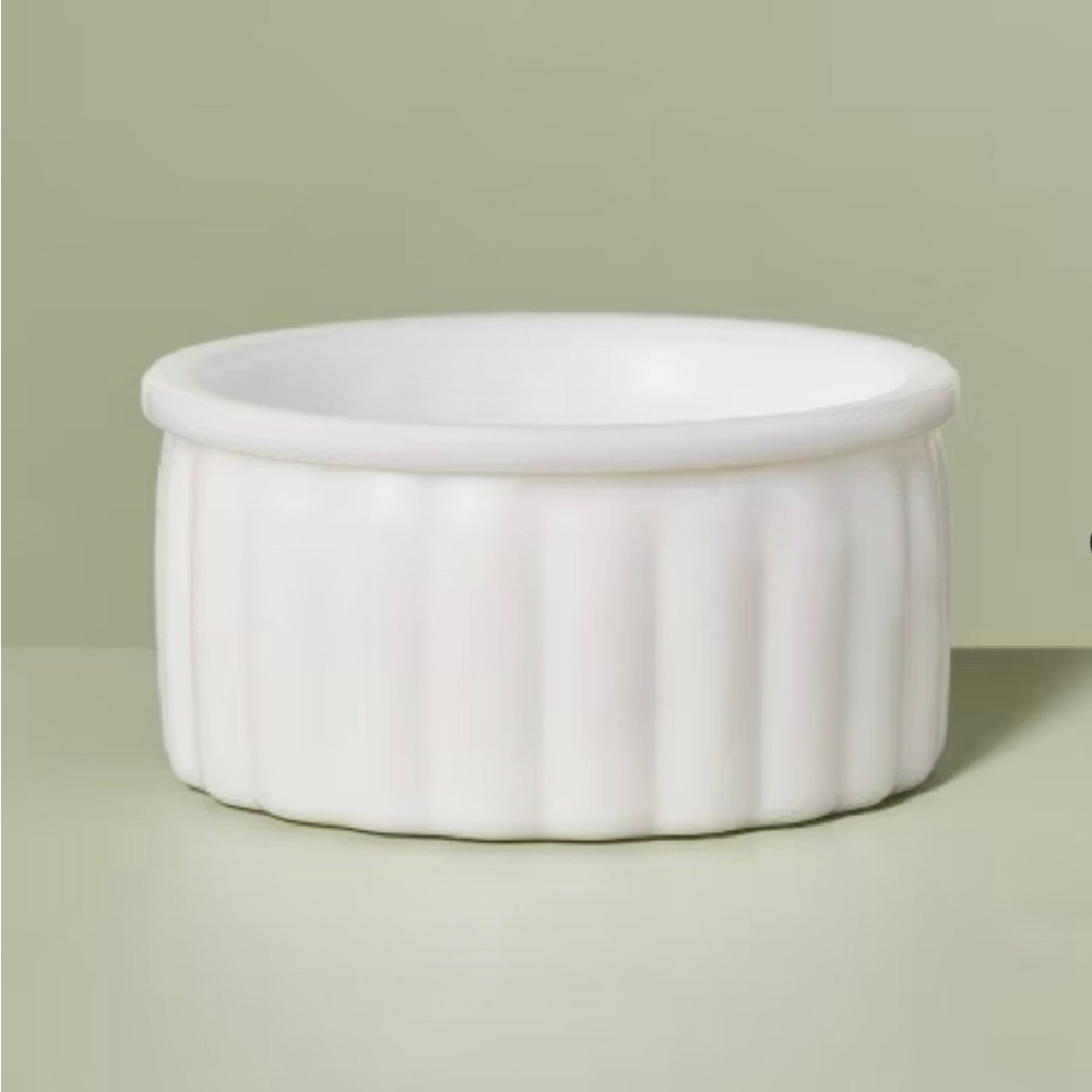 Ribbed Milk Glass Bathroom Trinket Dish White - Hearth & Hand™ with Magnolia